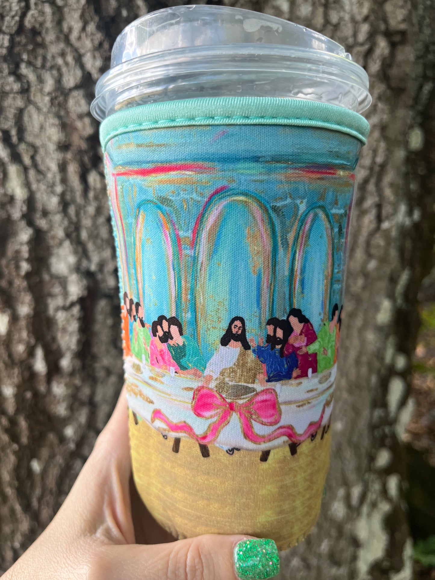 Iced coffee cup sleeve koozie