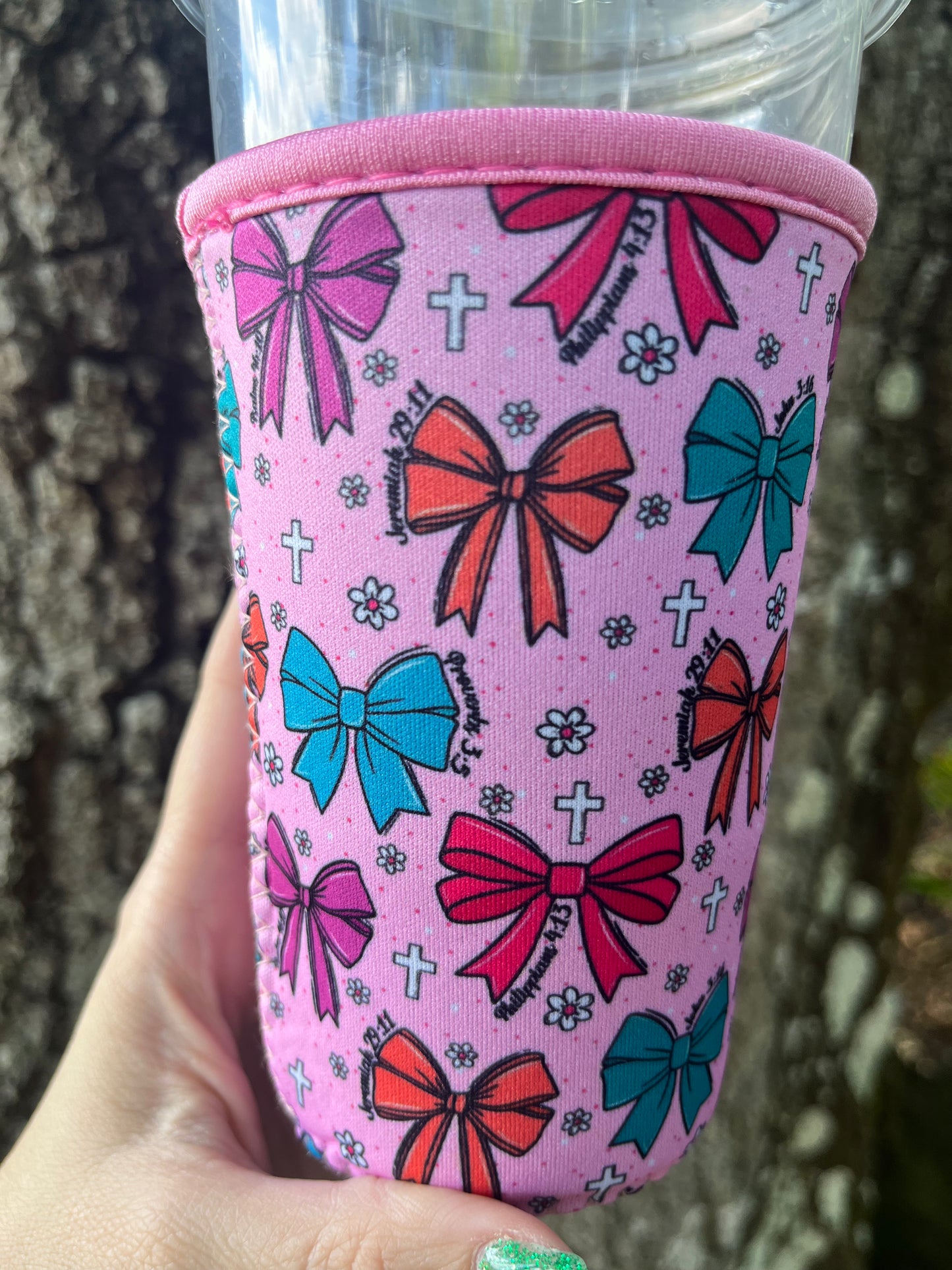 Iced coffee cup sleeve koozie