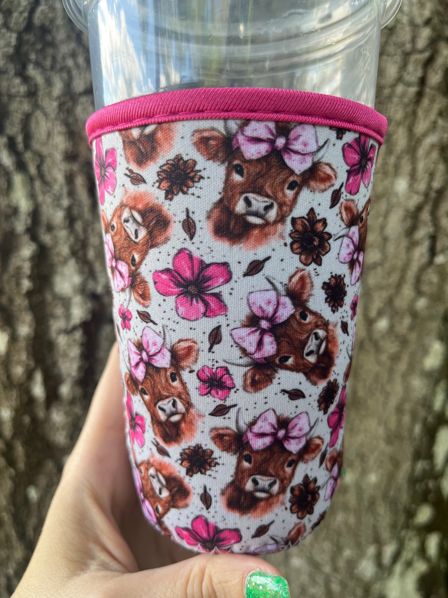 Iced coffee cup sleeve koozie