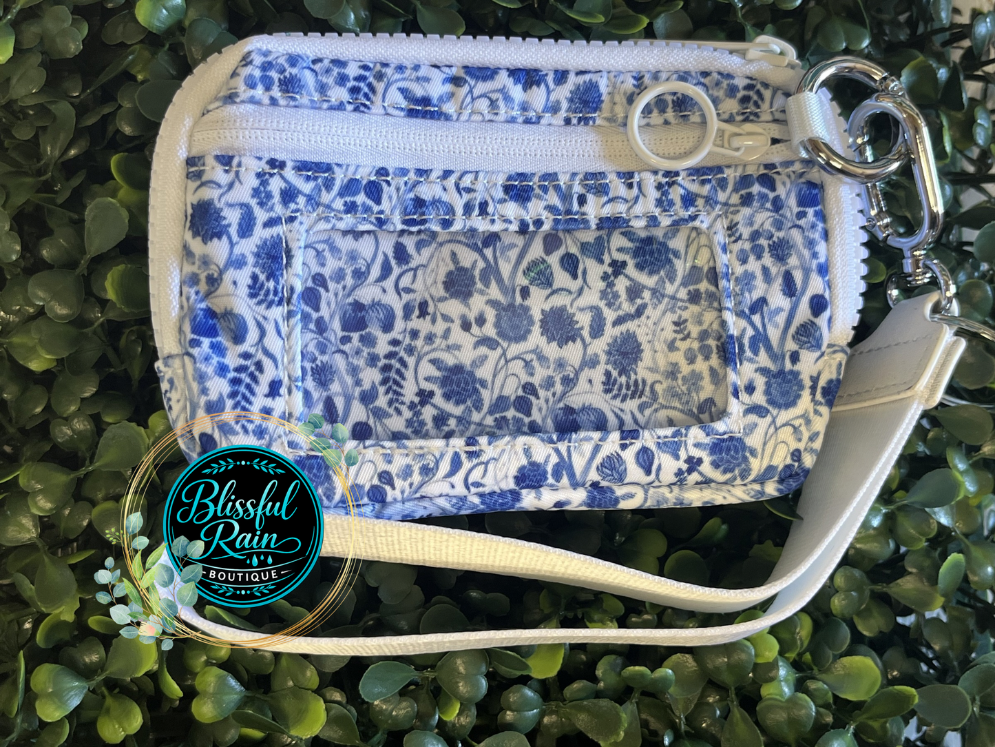 Blue Floral Wristlet/Wallet