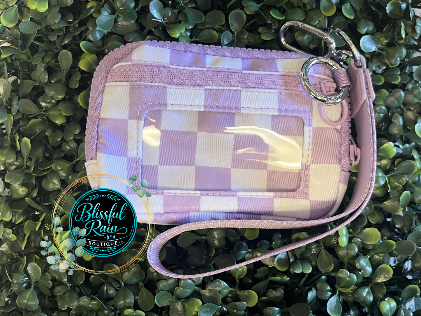 Purple Check Wristlet/Wallet