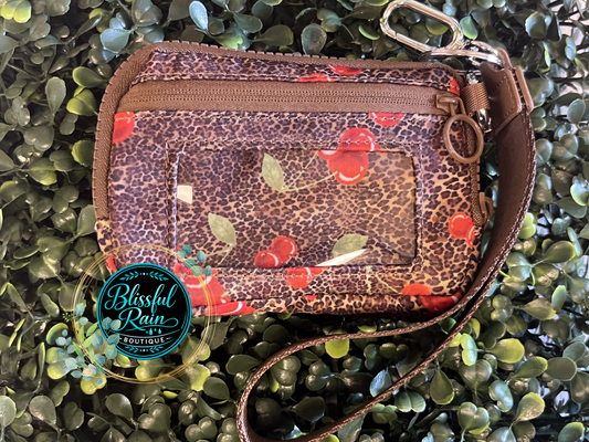 Cherry 🍒 Leopard Wristlet/Wallet