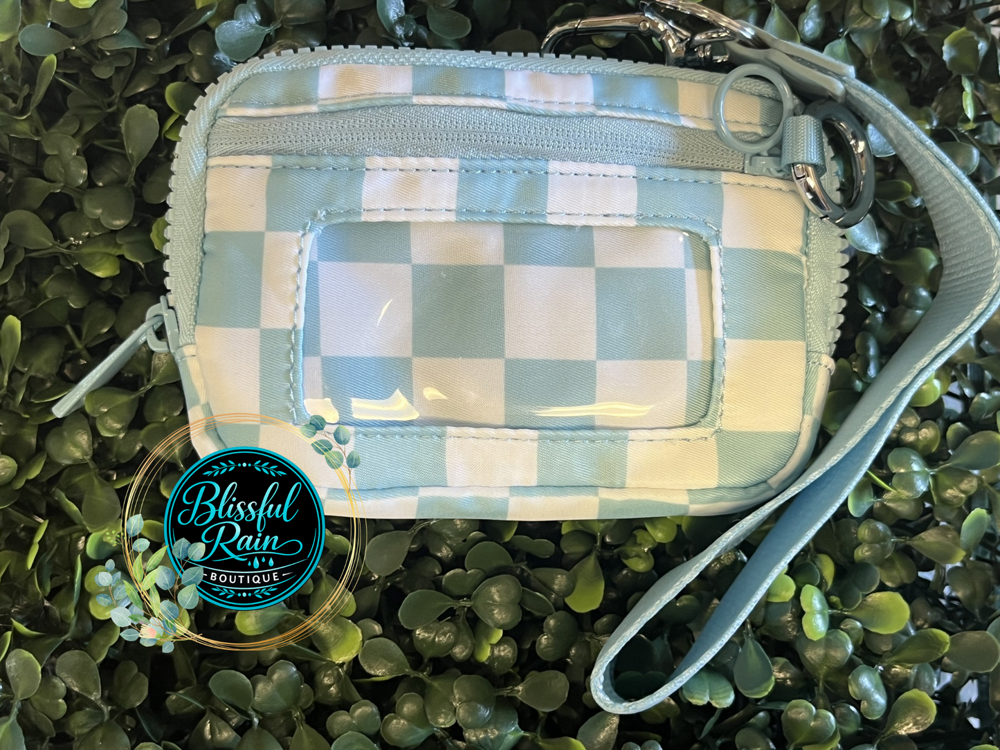 Blue Check Wristlet/Wallet